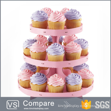 Promotional Safe Material Cardboard 3-tier Cupcake Stand